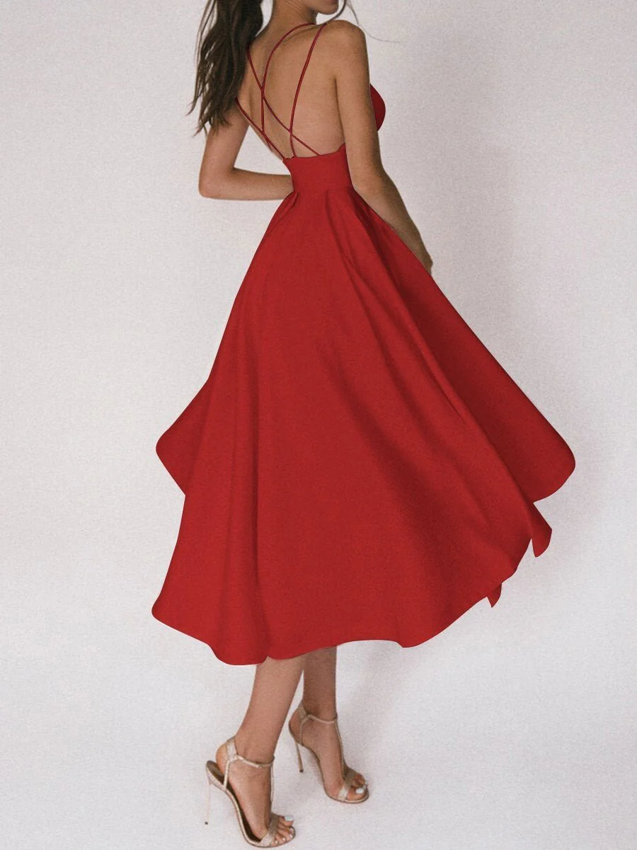 Elegant strappy V-neck dress - Image 4
