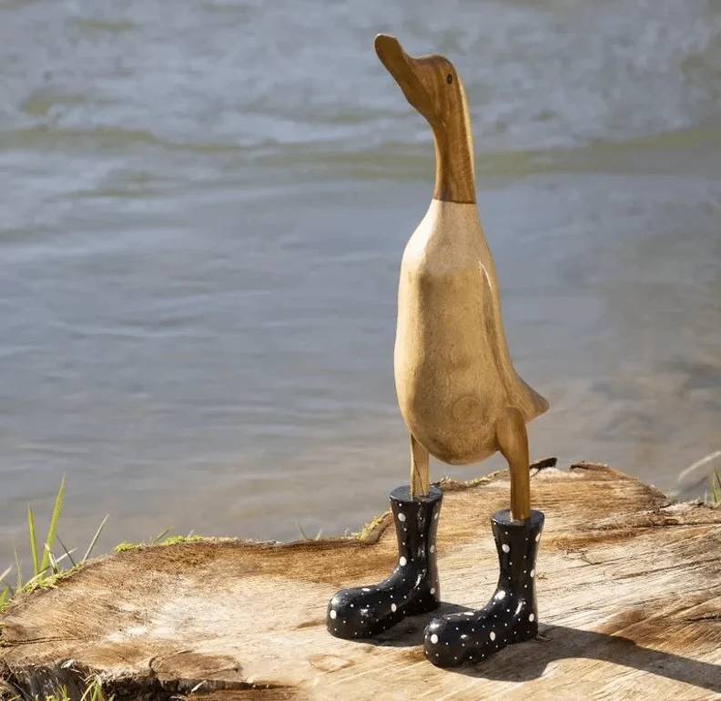 🌈Hand Carved Wellies Duck Family💞 - Image 24