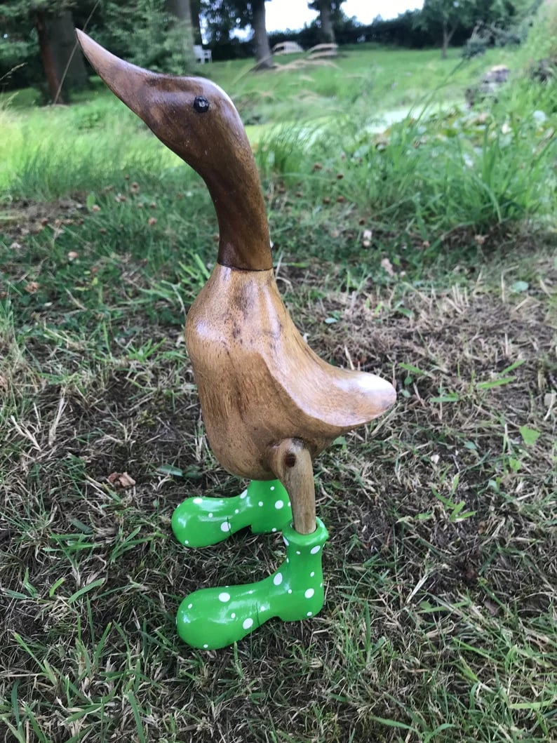 🌈Hand Carved Wellies Duck Family💞 - Image 9