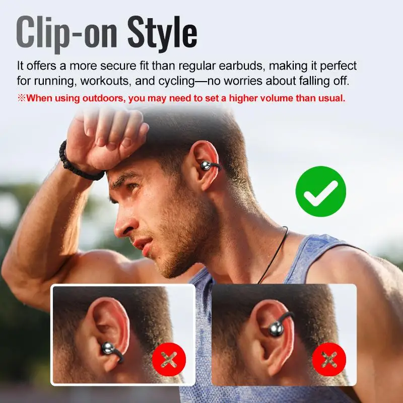 Ear Clip Bluetooth Headphones With Touch Screen - Image 10
