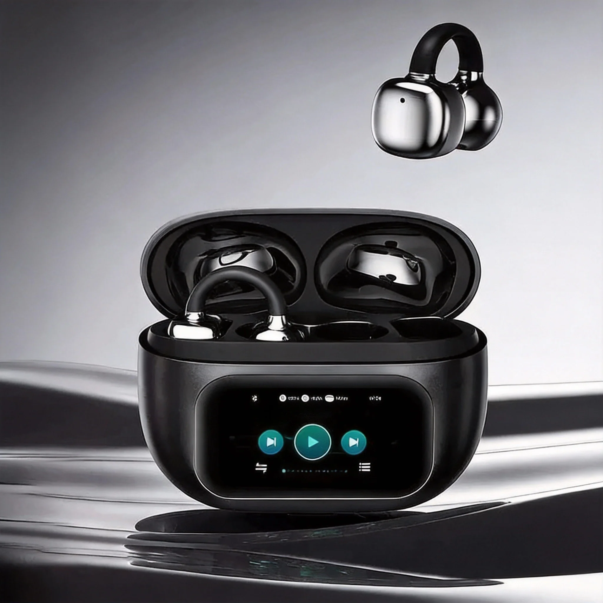 Ear Clip Bluetooth Headphones With Touch Screen - Image 2