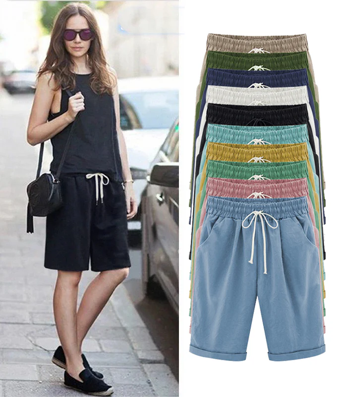 Elastic Waist Casual Comfy Summer Shorts - Image 2