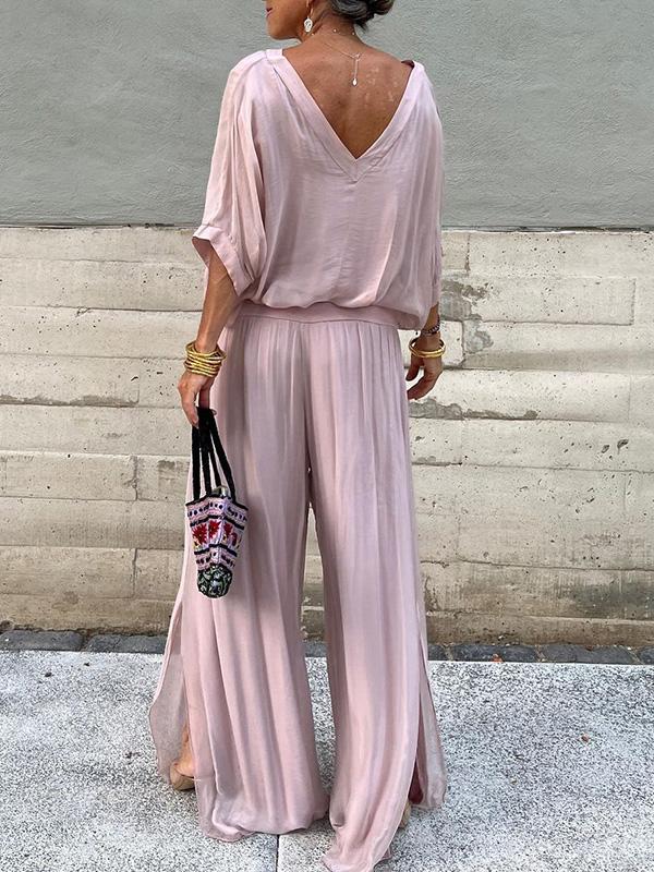 Elegant chiffon wide-leg pants two-piece set - Image 4