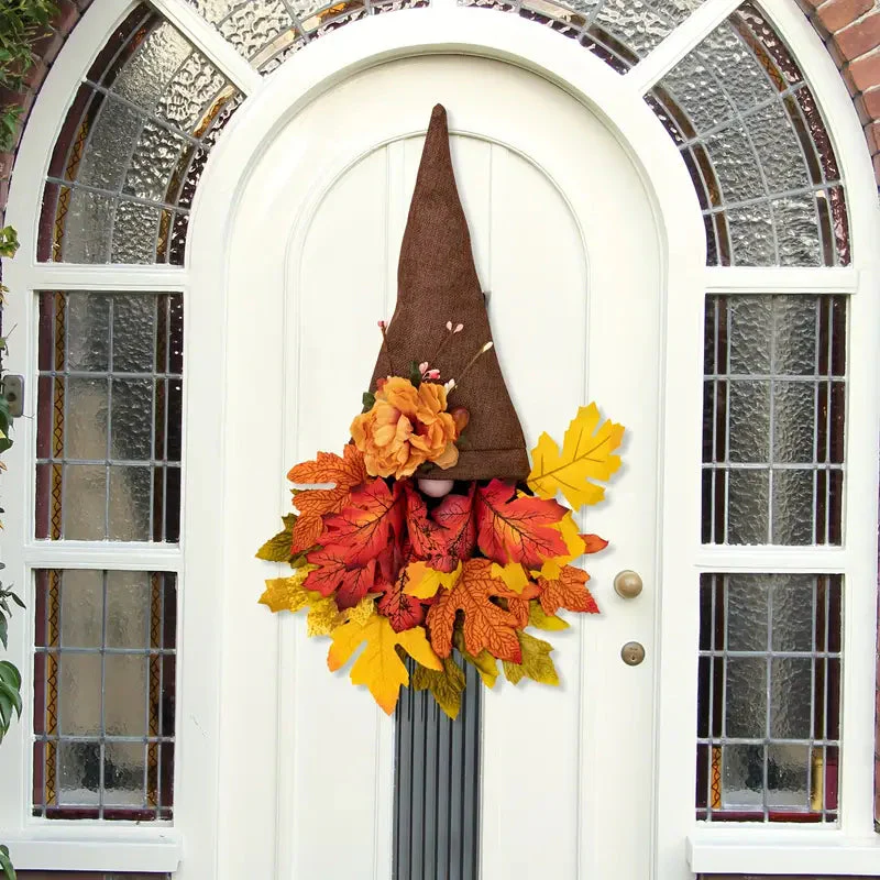 Fall Maple Gnome Front Door Hanger - Image 3