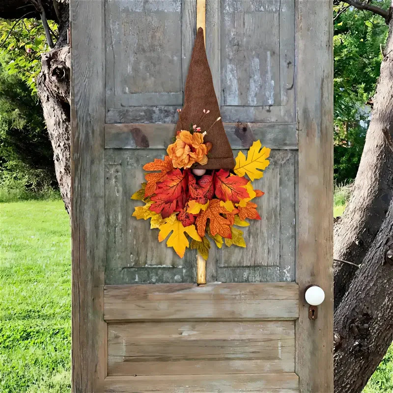 Fall Maple Gnome Front Door Hanger - Image 5
