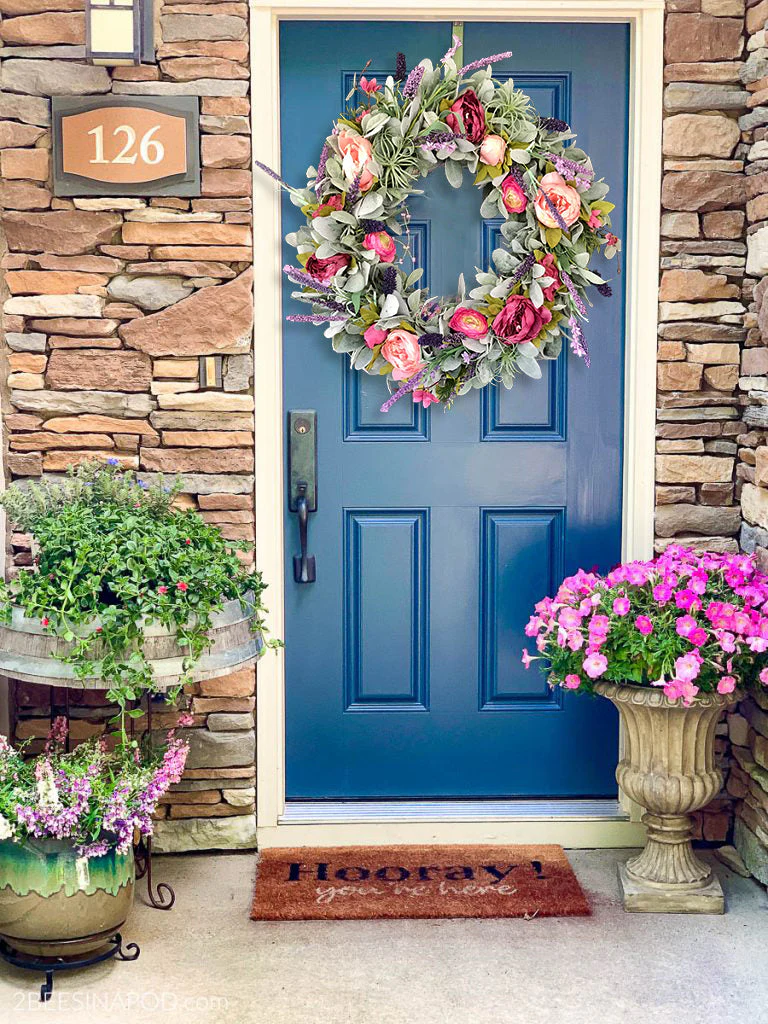 Farmhouse Peony Lamb’s Ear Wreath - Image 7