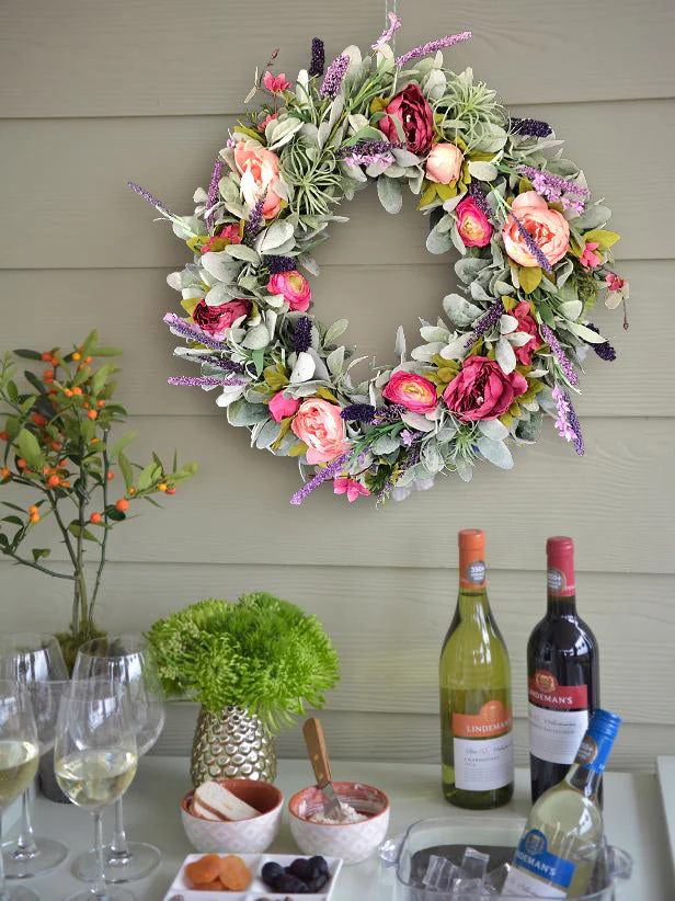 Farmhouse Peony Lamb’s Ear Wreath - Image 8