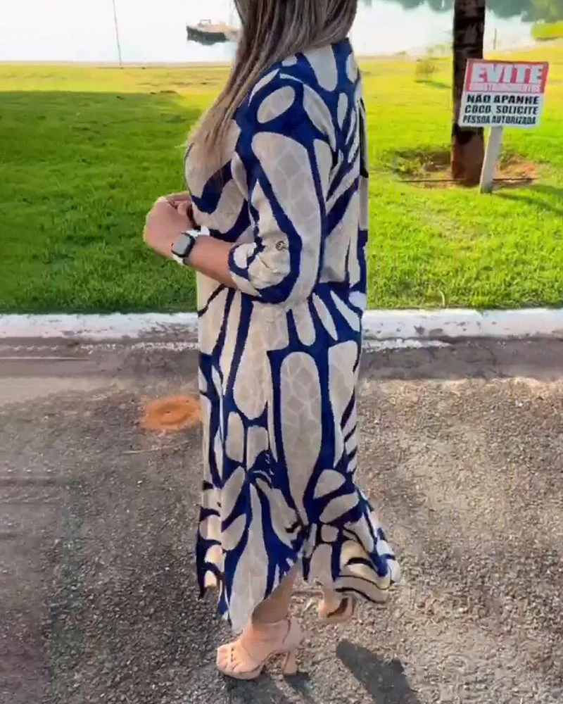 Fashion Print Shirt Dress - Image 5