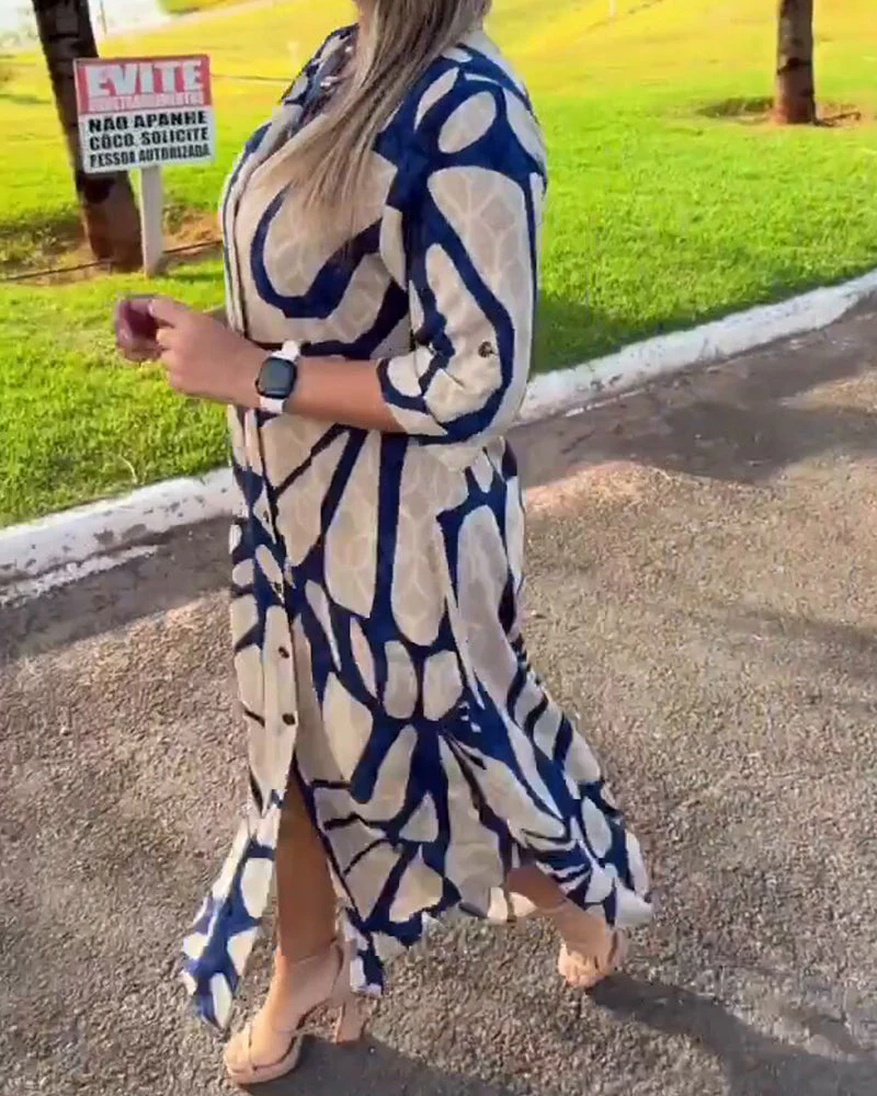 Fashion Print Shirt Dress - Image 6