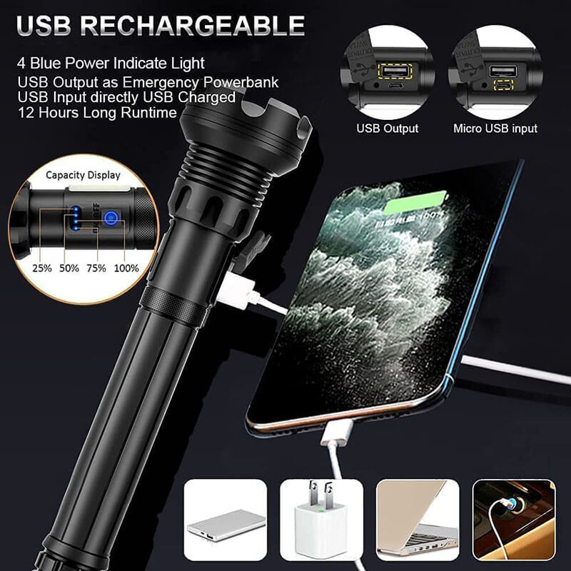 LED Rechargeable Tactical Laser Flashlight - Image 4