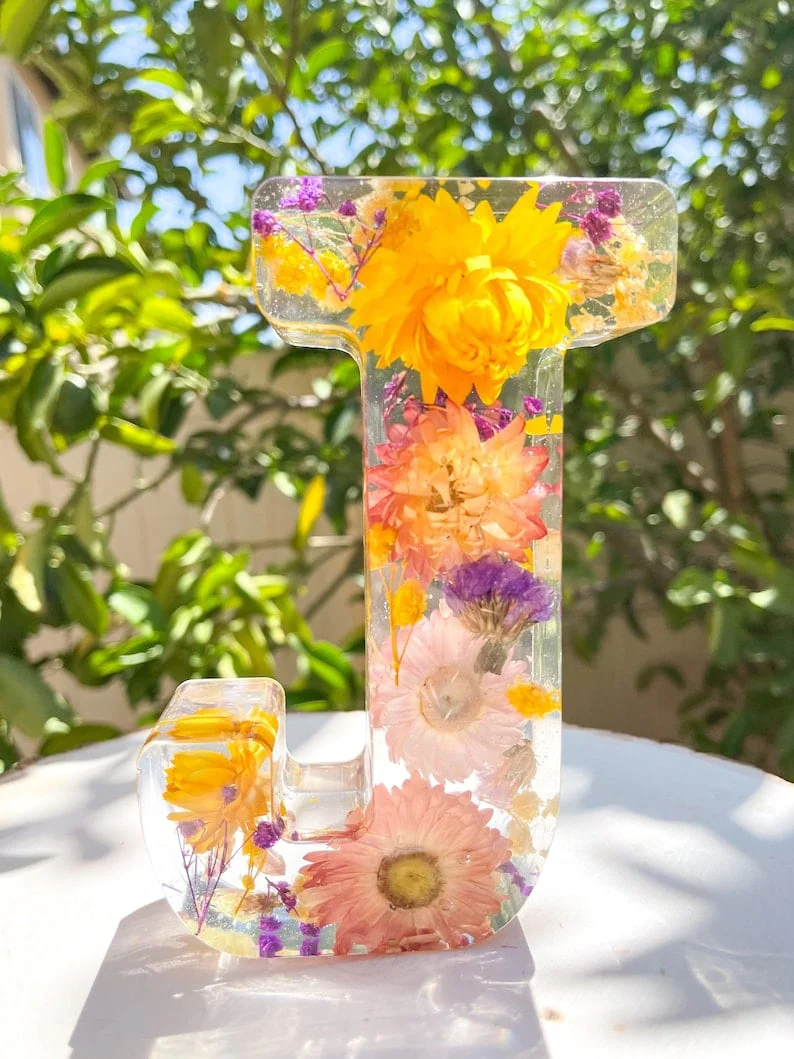 LED Luminous Letters Flower Resin Night Light - Image 5