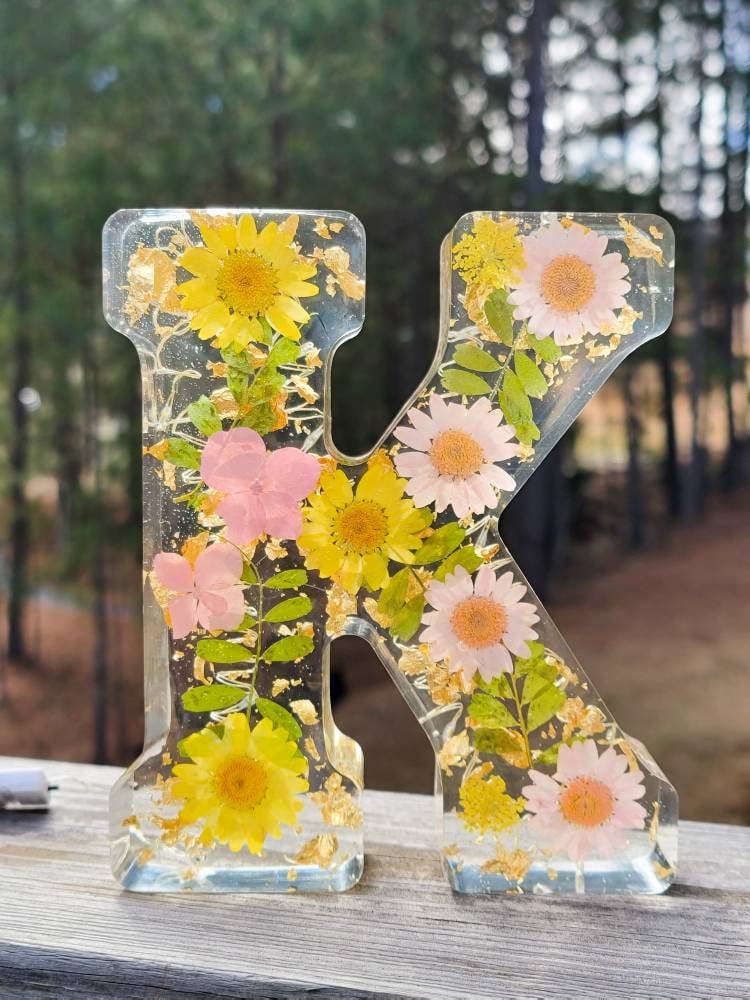 LED Luminous Letters Flower Resin Night Light - Image 6