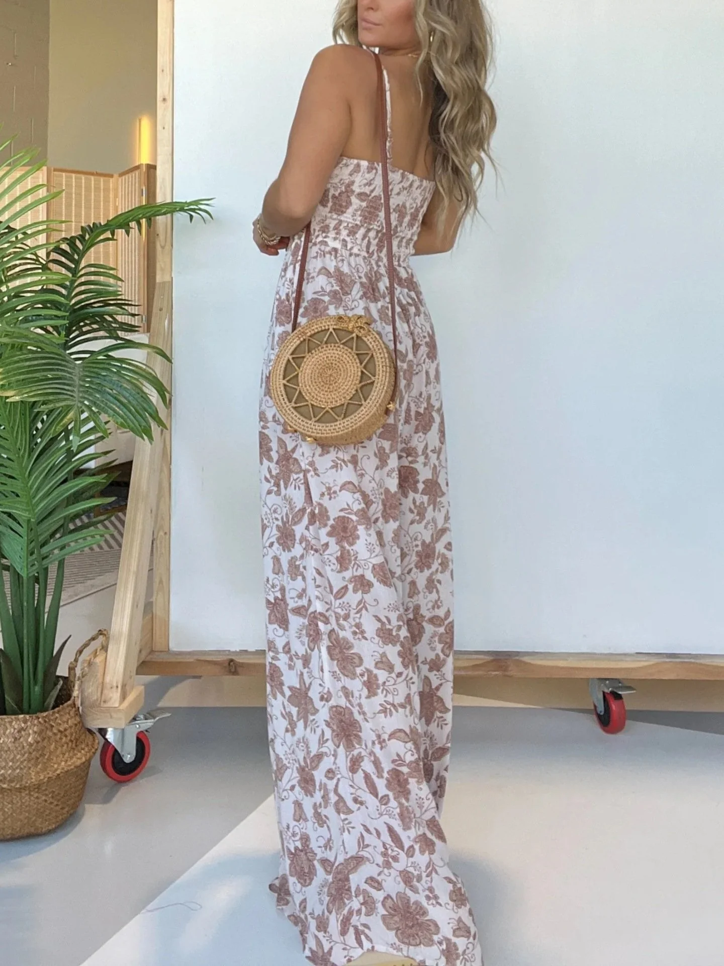 Floral Suspender Wide-Leg Jumpsuit (Buy 2 Free Shipping) - Image 3
