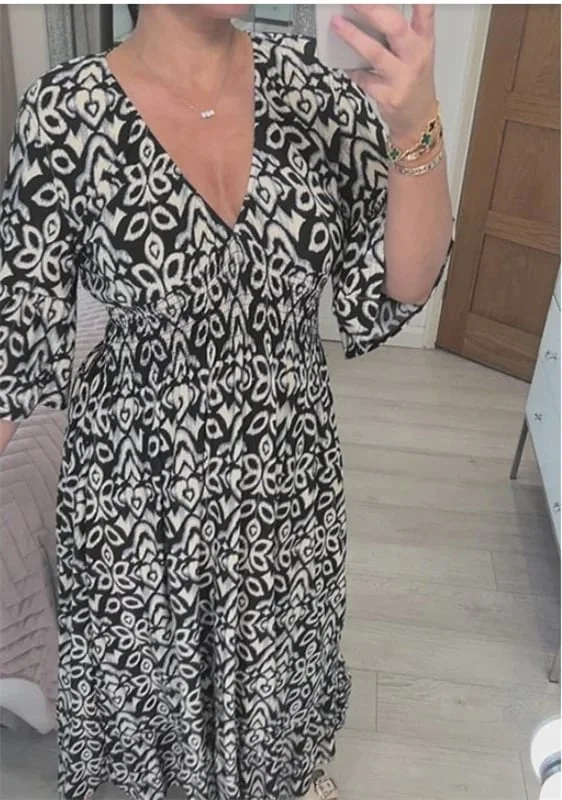 V-neck floral dress - Image 4