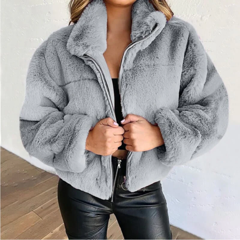 Winter warm fluffy cashmere jacket - Image 2