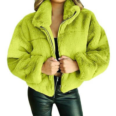 Winter warm fluffy cashmere jacket - Image 4