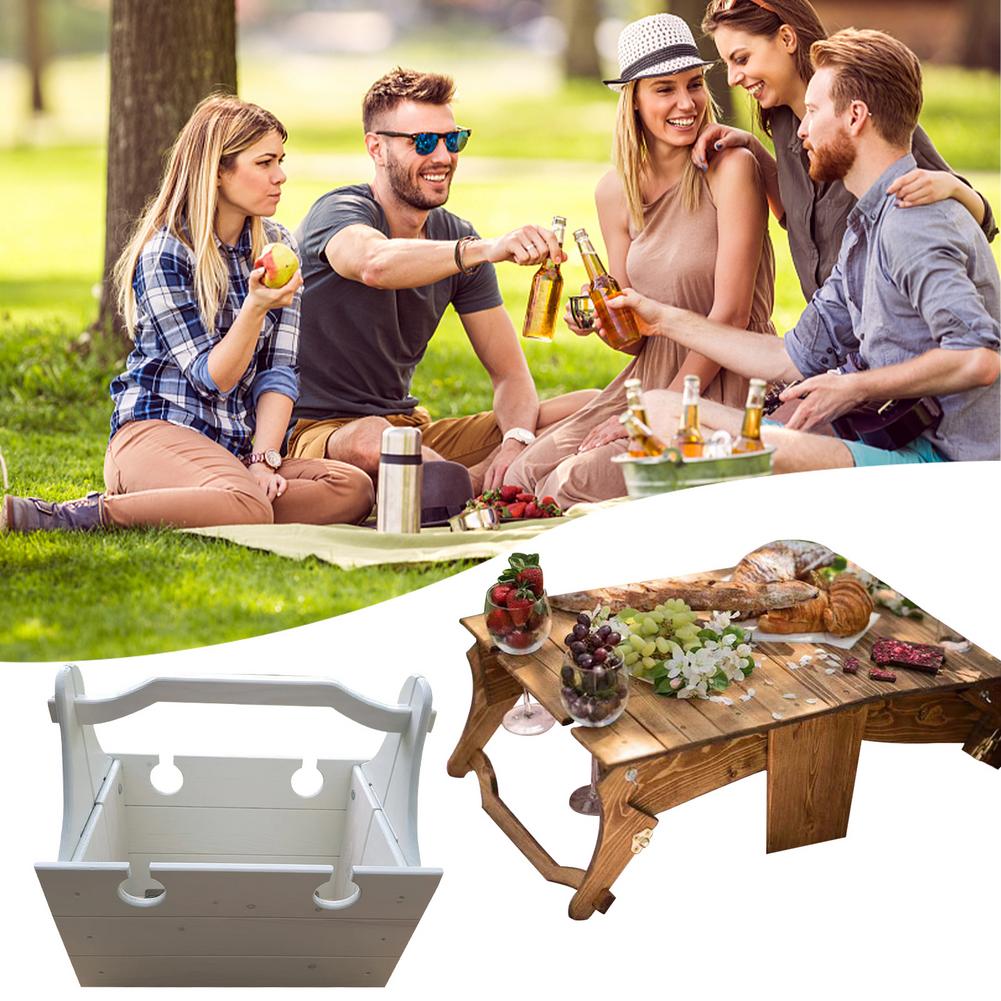 Folding Picnic Basket Table-Manual DIY Stitching - Image 2