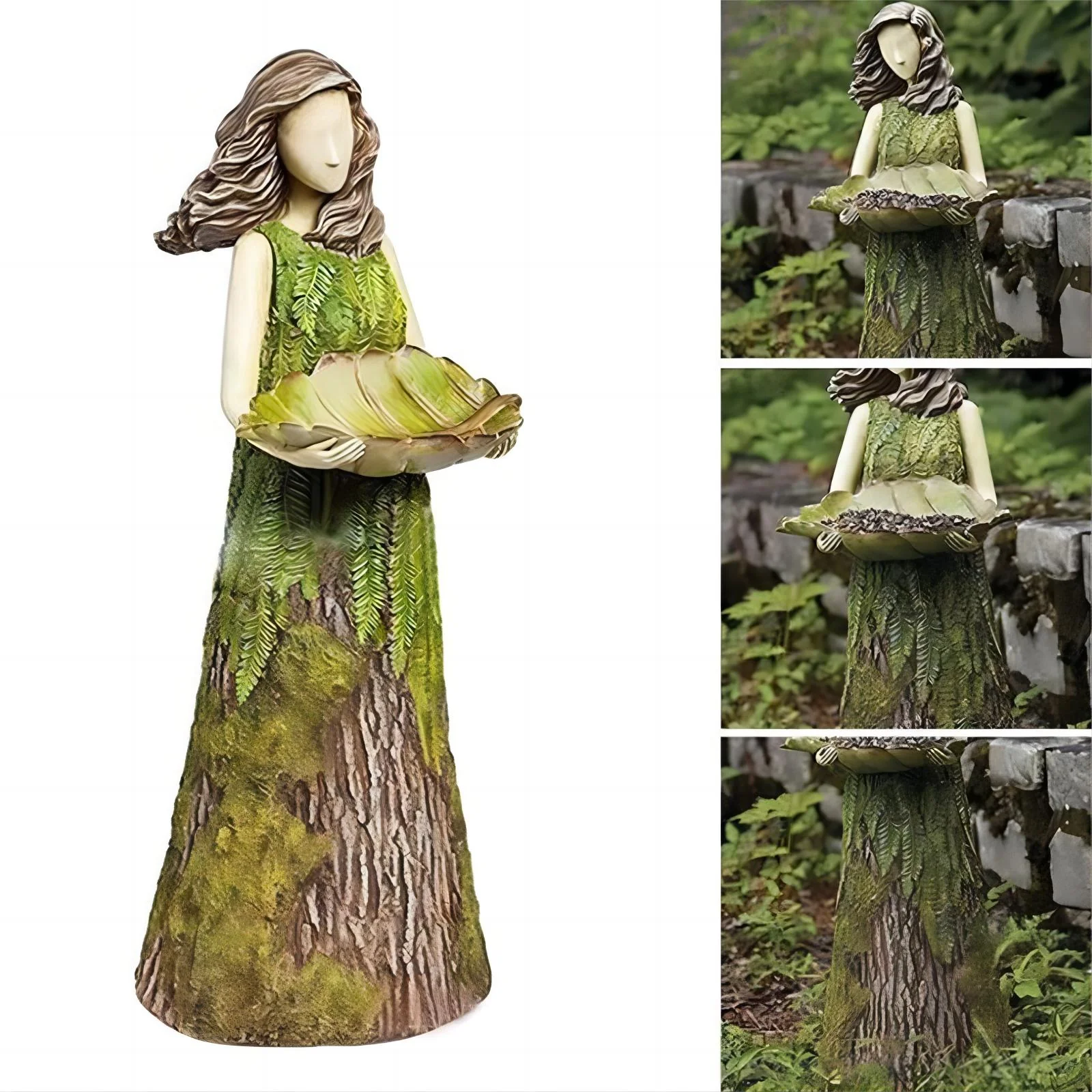 (Purchase 2 free birds 1) Forest Girl Bird Feeder - Bird Feeder Fairy Statue - Image 3
