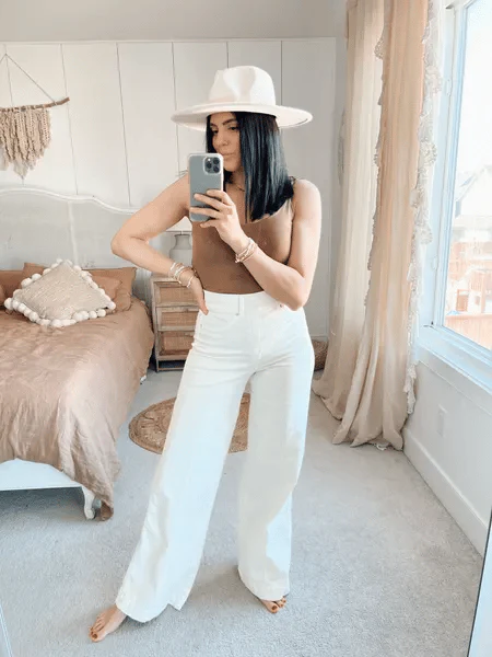 Seamed Front Wide Leg Jeans - Image 10