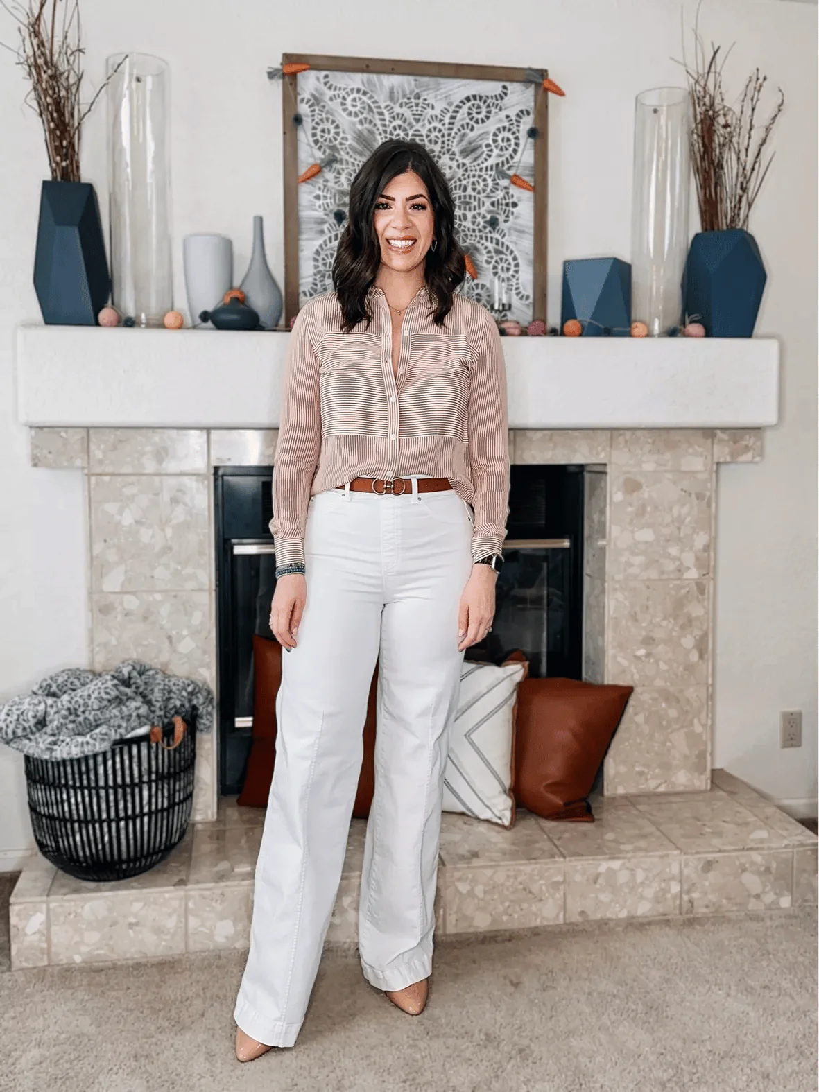 Seamed Front Wide Leg Jeans - Image 8
