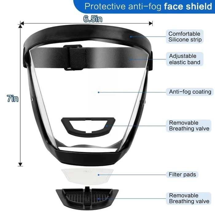 Full Face Protection Large Transparent Face Shield - Image 10