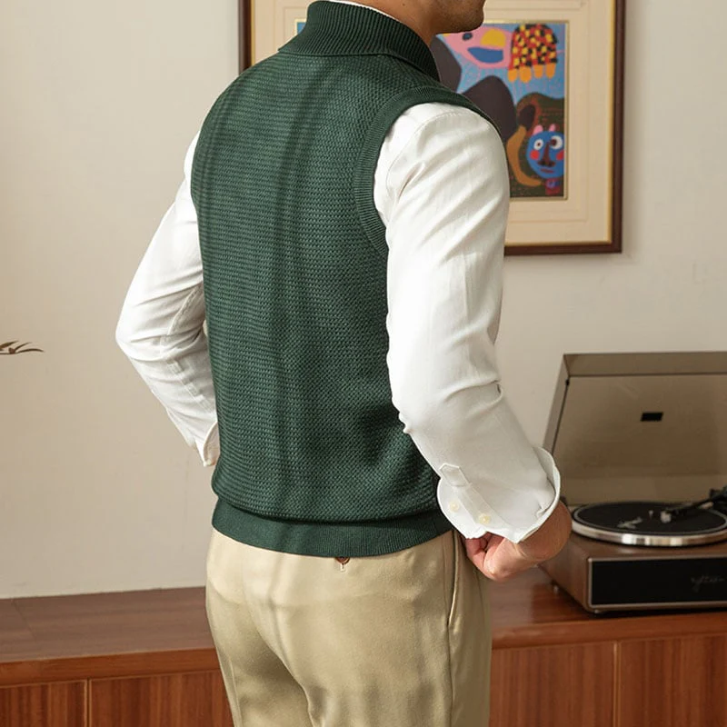 Green Fruit Collar Knitted Vest - Image 6