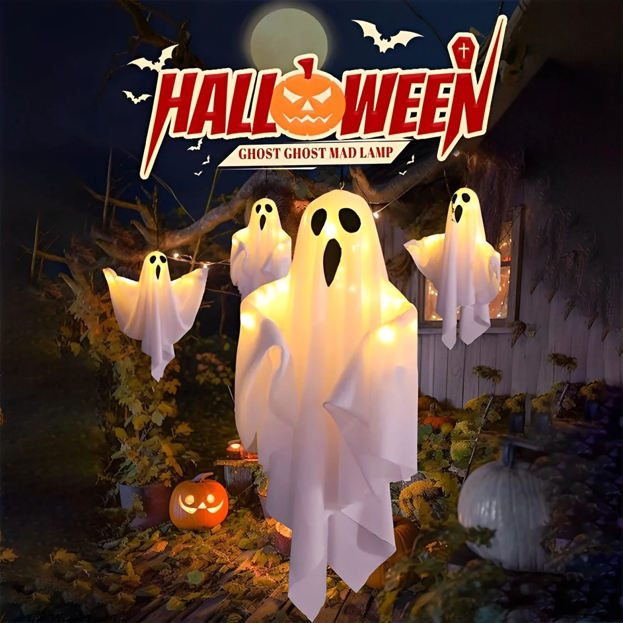 👻👻Halloween Glowing Ghost Chandelier - Image 5