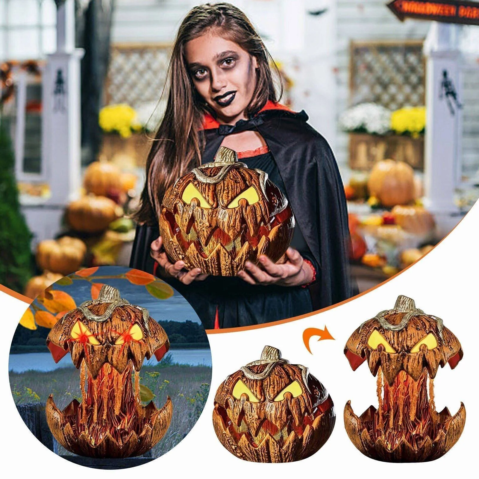 Halloween Scary Pumpkin With Lights - Image 3