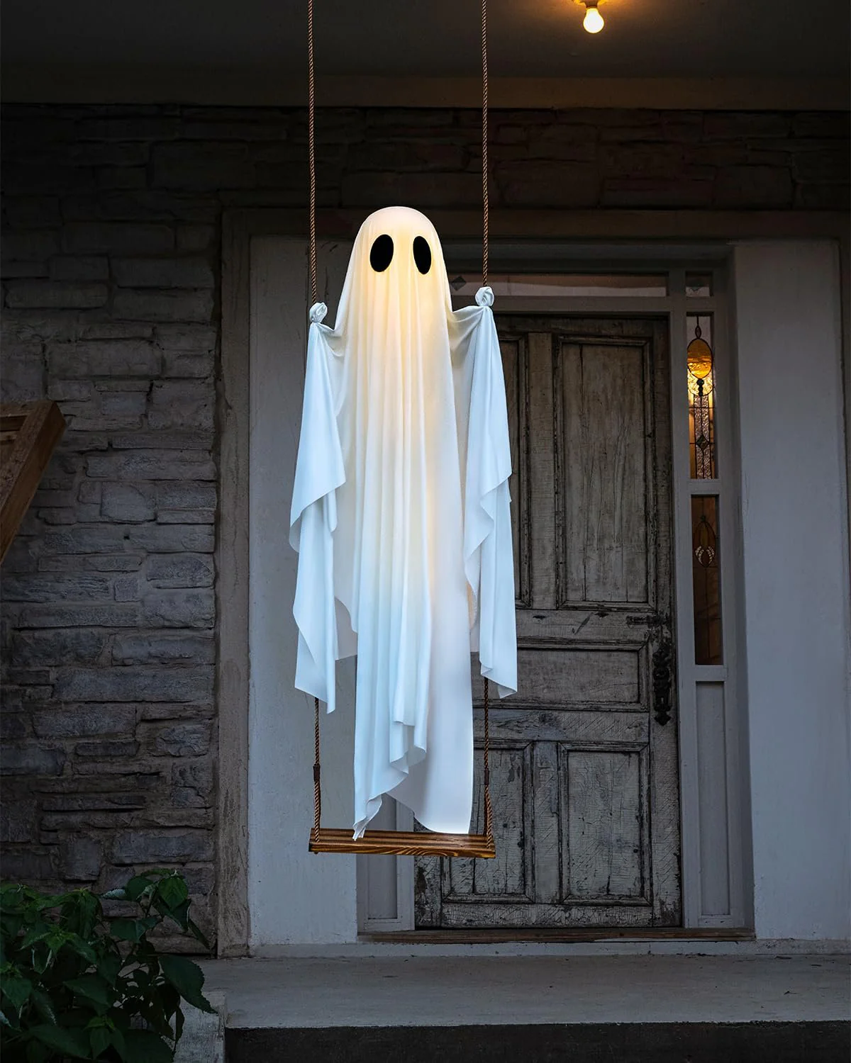 🔥Hanging Swing Ghost Halloween Decor with String Lights - Image 7