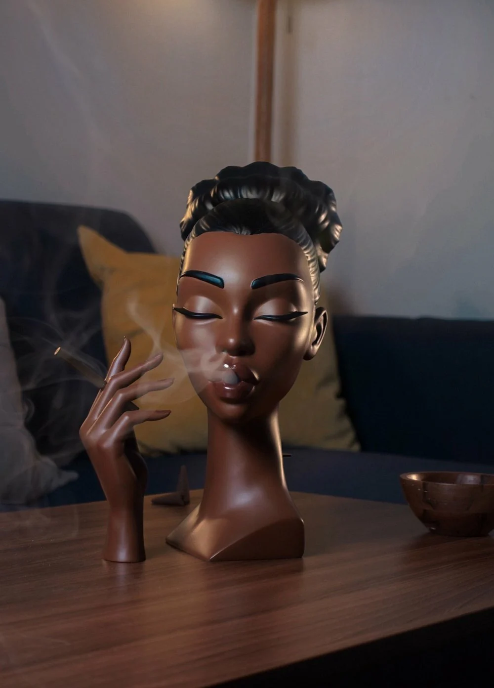 Head Incense Burner Black Woman - Image 12