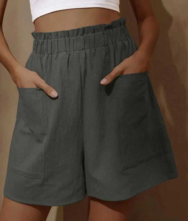 Women's Summer High Waist Wide Leg Casual Shorts - Image 8