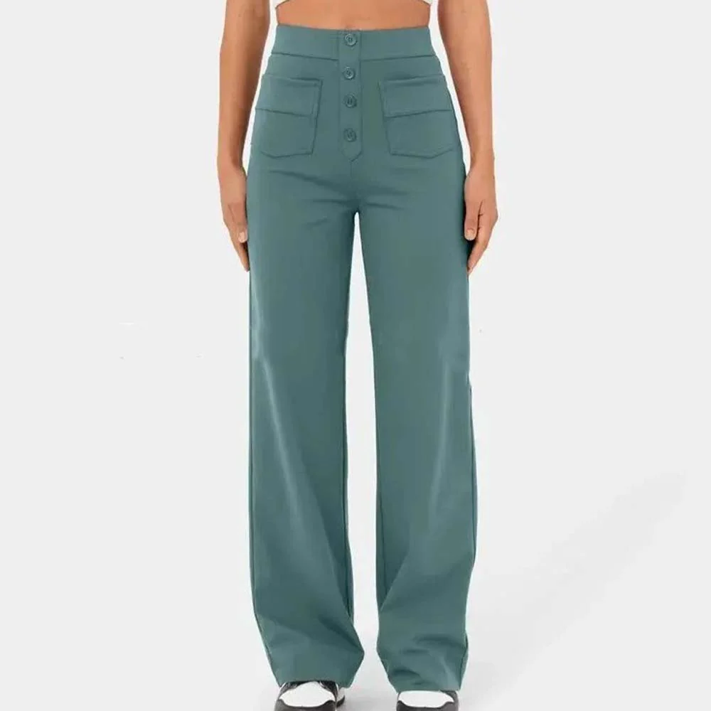 High-waisted Elastic Casual Trousers - Image 11