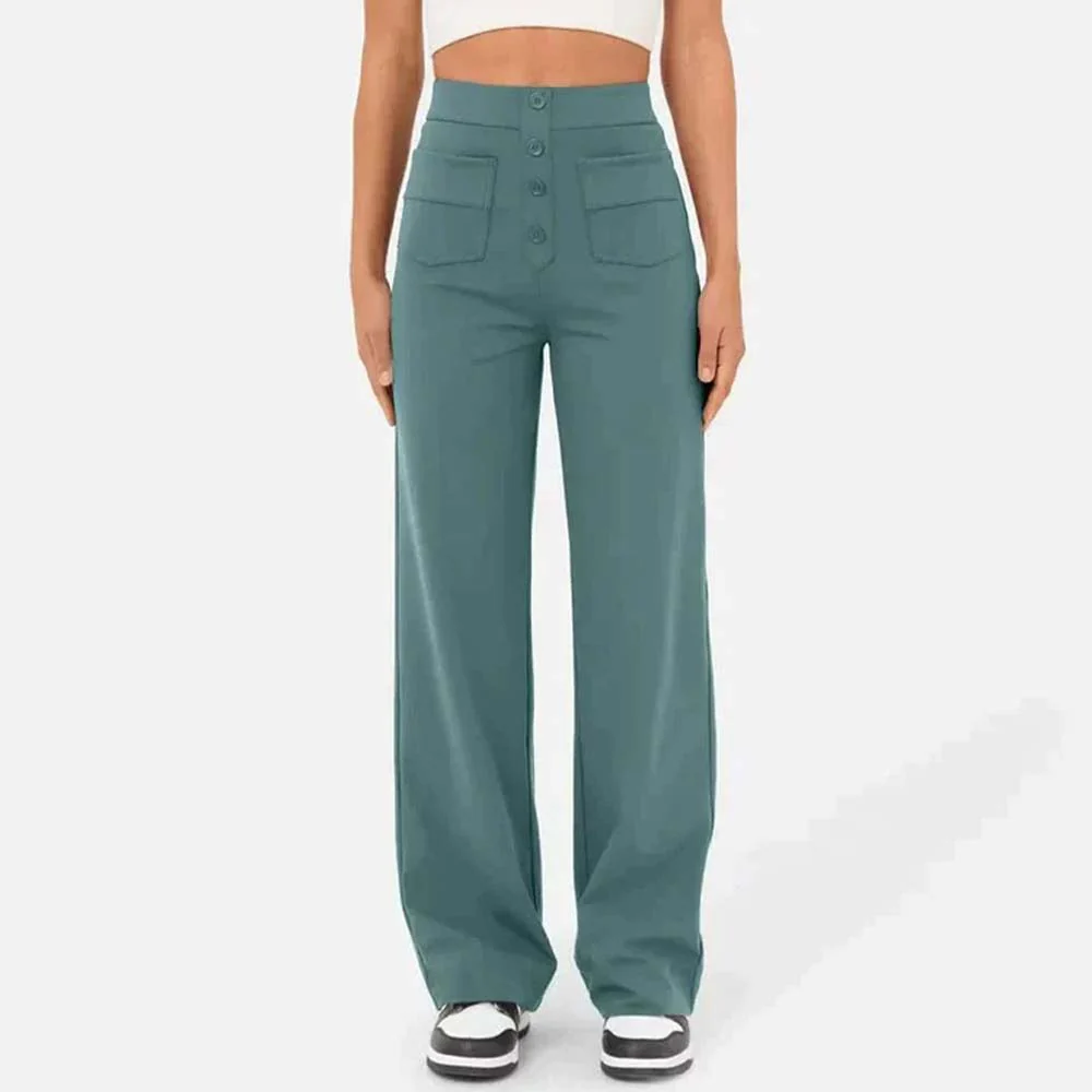 High-waisted Elastic Casual Trousers - Image 13