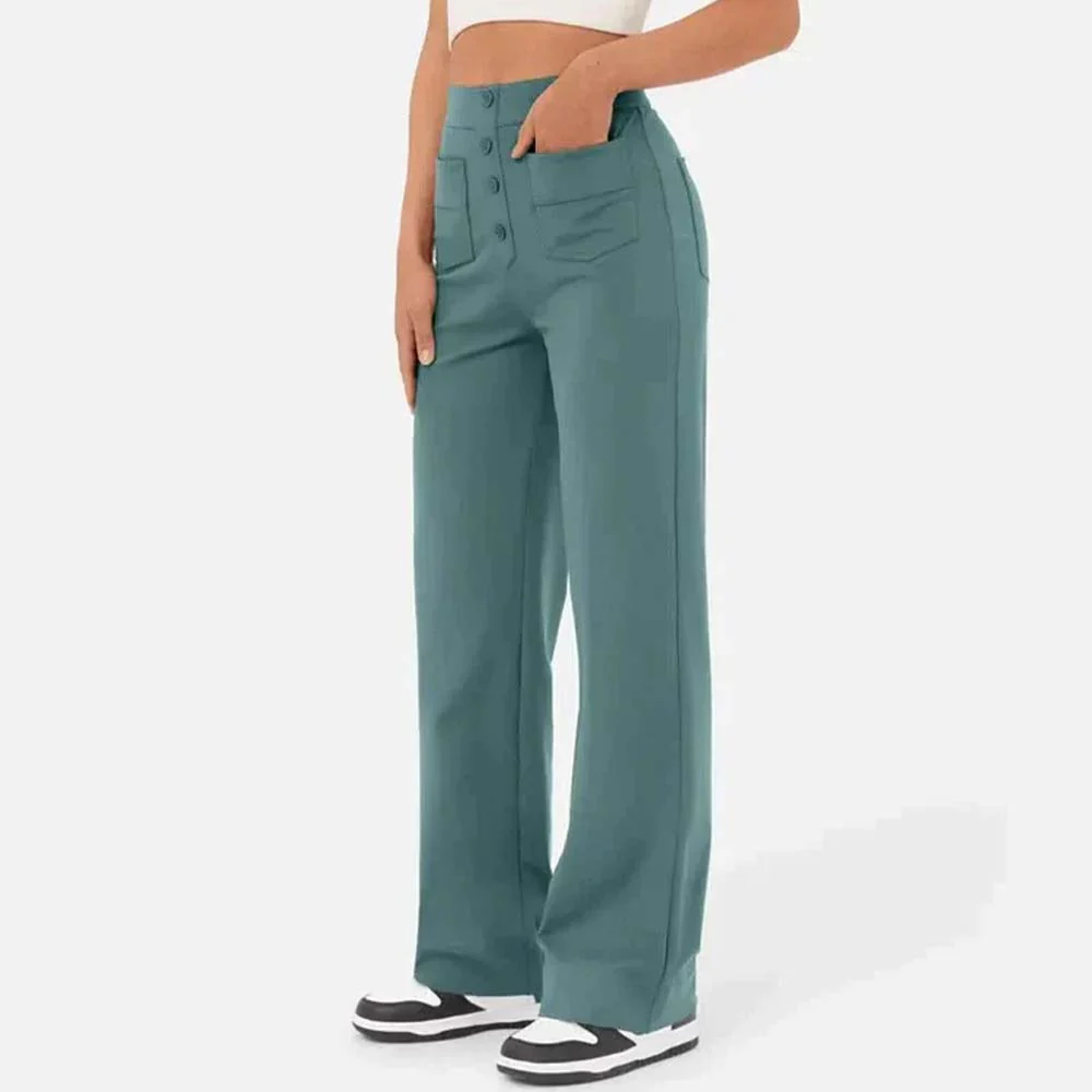 High-waisted Elastic Casual Trousers - Image 14