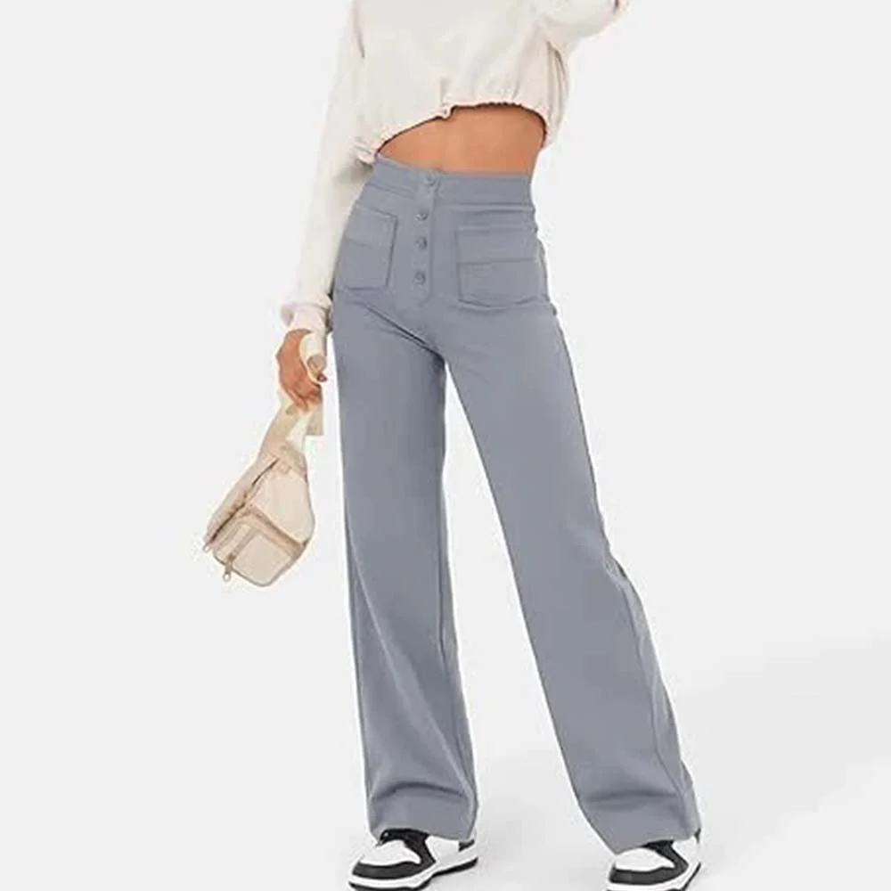 High-waisted Elastic Casual Trousers - Image 15