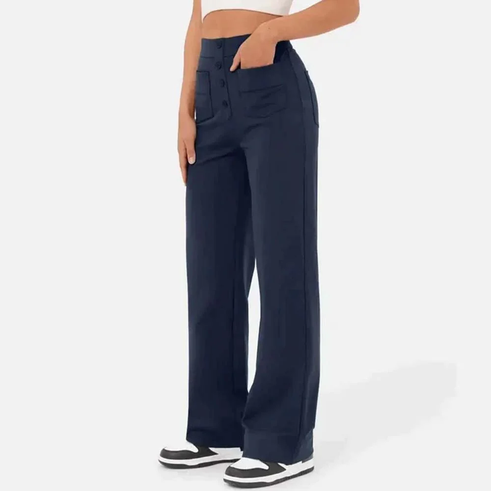 High-waisted Elastic Casual Trousers - Image 17