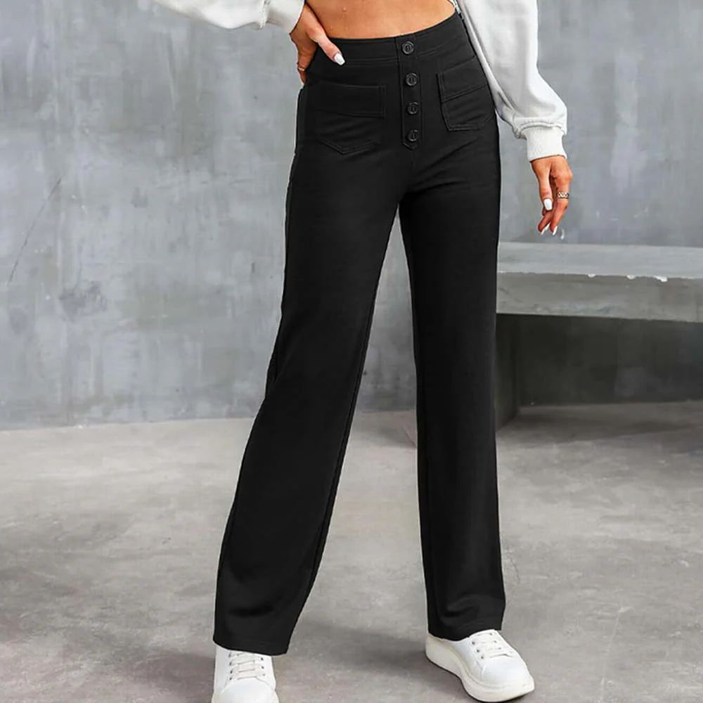 High-waisted Elastic Casual Trousers - Image 2