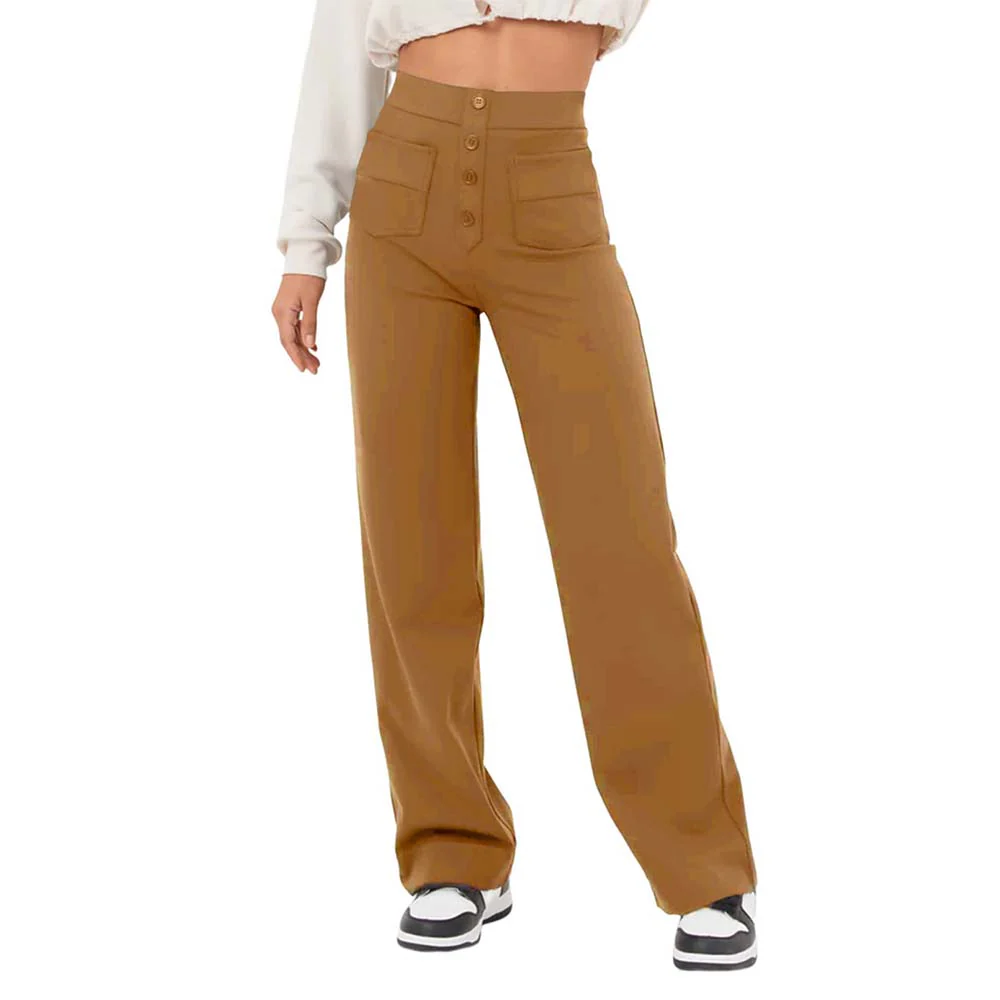 High-waisted Elastic Casual Trousers - Image 20