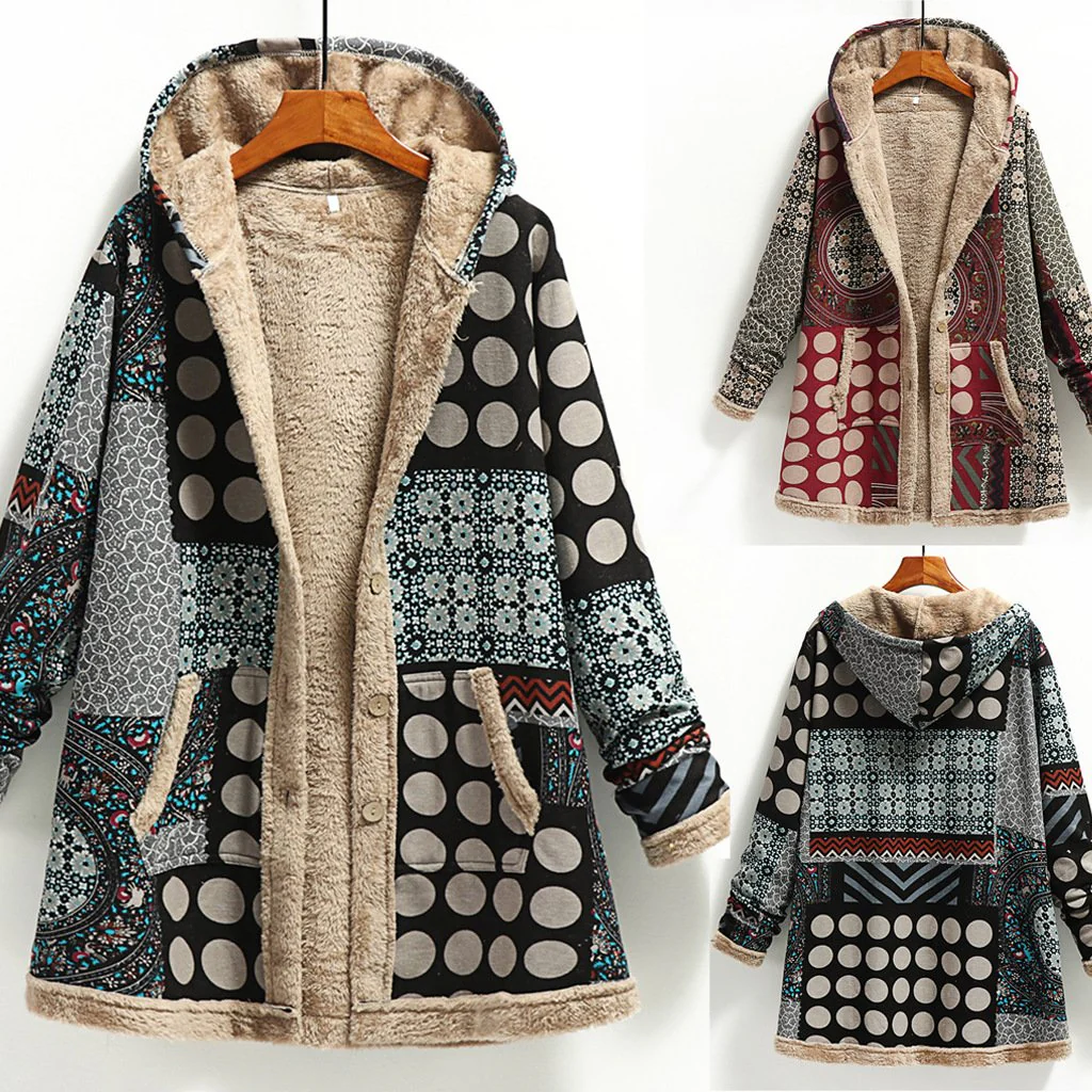 Hooded Wool Vintage Women's Jacket - Image 2