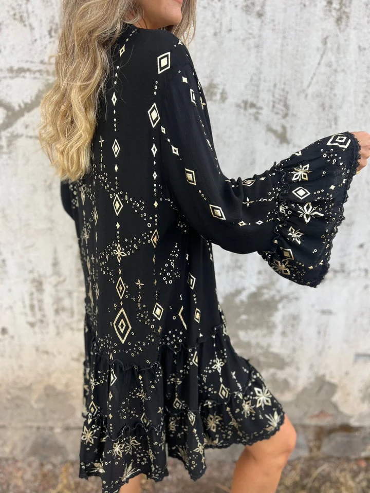 🔥 Comfortable Stretchy V Neck Printed Party Dresses - Image 5