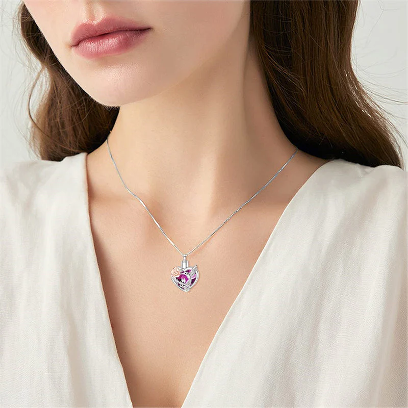 Hummingbird Urn Necklace for Ashes Sterling Silver with Crystal Cremation Jewelry w/Funnel Filler Keepsake Memory Jewelry for Women Girls - Image 16