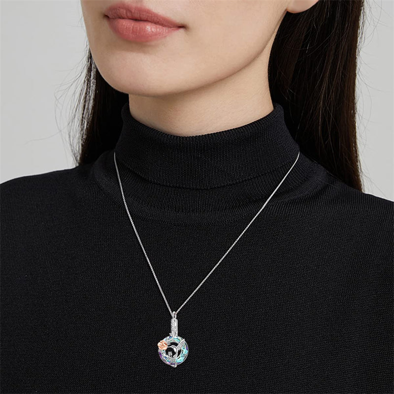 Hummingbird Urn Necklace for Ashes Sterling Silver with Crystal Cremation Jewelry w/Funnel Filler Keepsake Memory Jewelry for Women Girls - Image 28