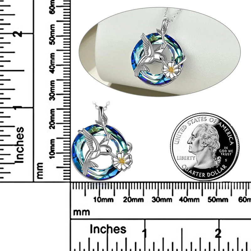 Hummingbird Urn Necklace for Ashes Sterling Silver with Crystal Cremation Jewelry w/Funnel Filler Keepsake Memory Jewelry for Women Girls - Image 37
