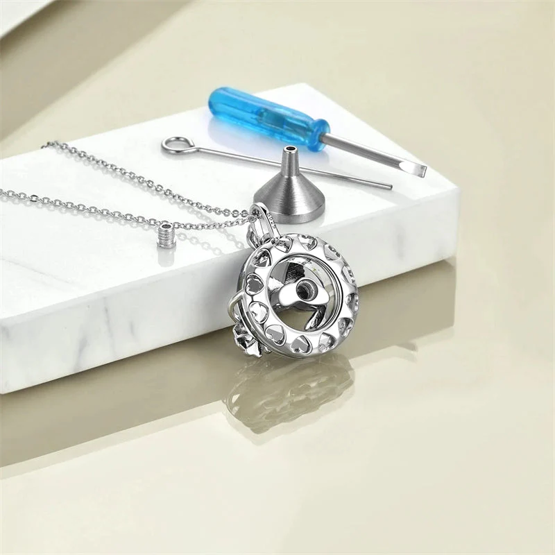 Hummingbird Urn Necklace for Ashes Sterling Silver with Crystal Cremation Jewelry w/Funnel Filler Keepsake Memory Jewelry for Women Girls - Image 39