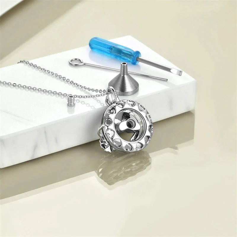 Hummingbird Urn Necklace for Ashes Sterling Silver with Crystal Cremation Jewelry w/Funnel Filler Keepsake Memory Jewelry for Women Girls - Image 43