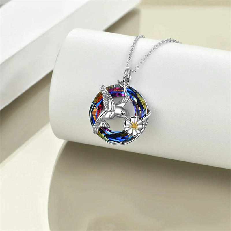 Hummingbird Urn Necklace for Ashes Sterling Silver with Crystal Cremation Jewelry w/Funnel Filler Keepsake Memory Jewelry for Women Girls - Image 44