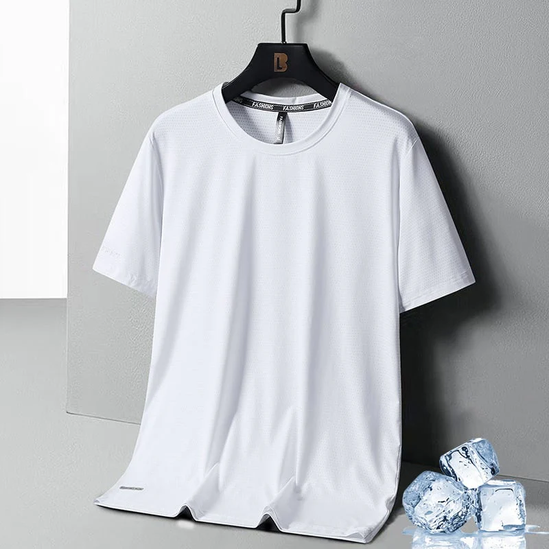 Ice Silk Round Neck T-Shirt - Image 3