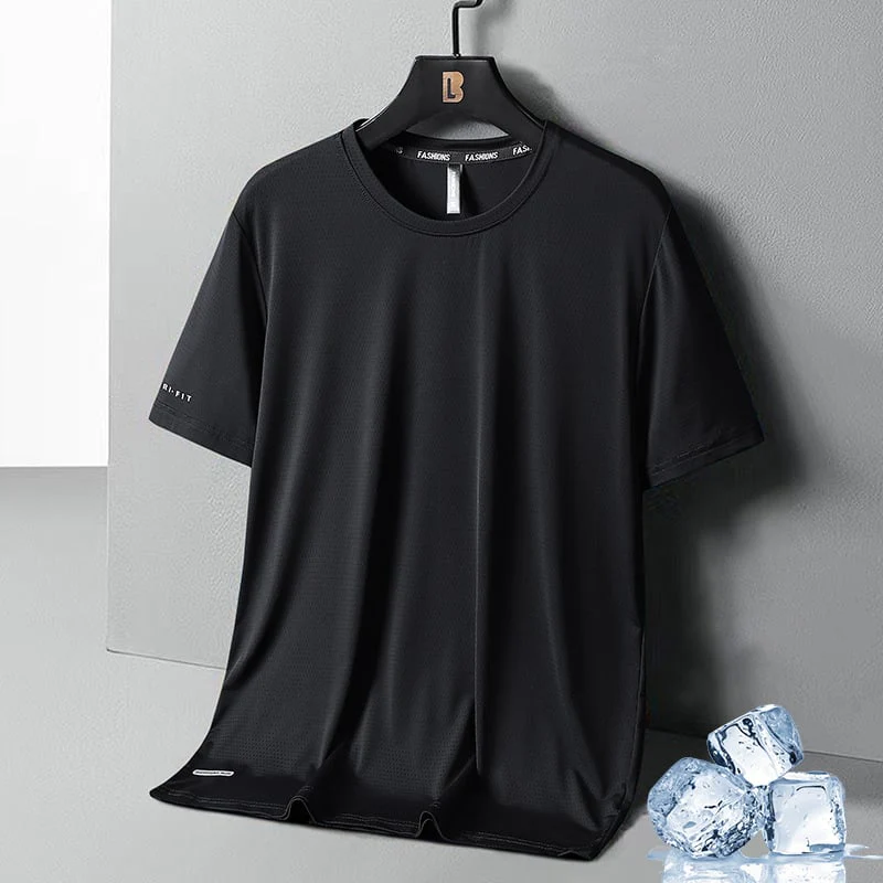 Ice Silk Round Neck T-Shirt - Image 4