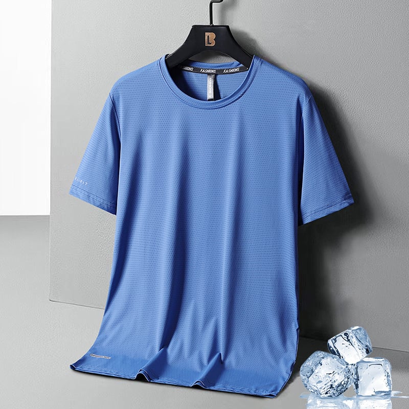 Ice Silk Round Neck T-Shirt - Image 5