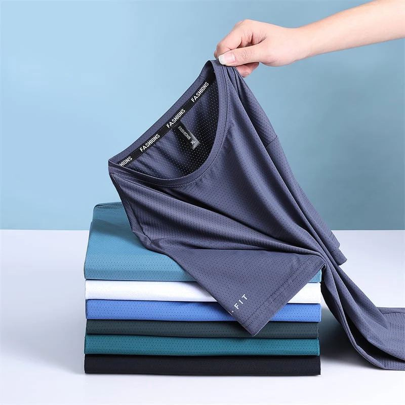 Ice Silk Round Neck T-Shirt - Image 9